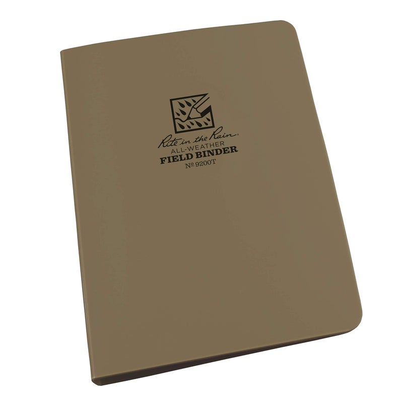 Rite In The Rain Weatherproof 1/2" Ring Binder, 5.625" x 7.875", Tan Binder (No. 9200T) - Image 1